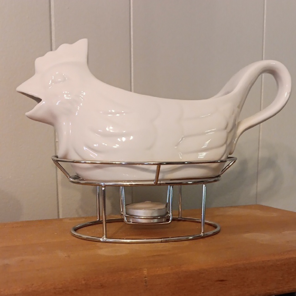 Godinger Porcelain Rooster gravy Boat With Warmer